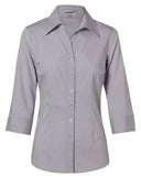 M8200Q Women's Ticking Stripe 3/4 Sleeve Shirt