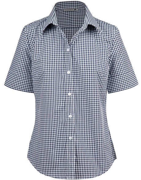 M8300S Ladies’ Gingham Check Short Sleeve Shirt