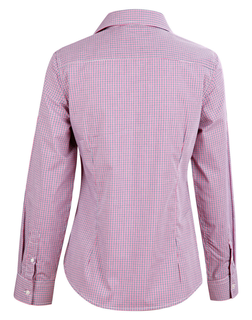 M8340L Ladies’ Two Tone Mini Gingham Long Sleeve Shirt