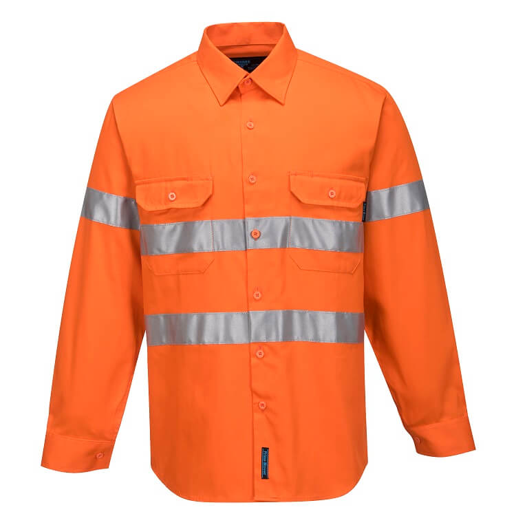 MA191 Hi-Vis Regular Weight Long Sleeve Shirt with Tape - dixiesworkwear