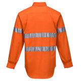 MC191 Hi-Vis Long Sleeve Closed Front Shirt with Tape - dixiesworkwear