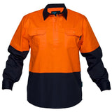 MC801 Hi-Vis Lightweight Long Sleeve Closed Front Shirt - dixiesworkwear