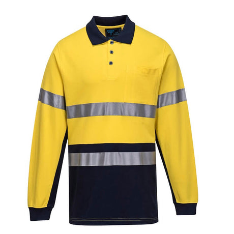 MP619 Long Sleeve Cotton Pique Polo with Tape - dixiesworkwear
