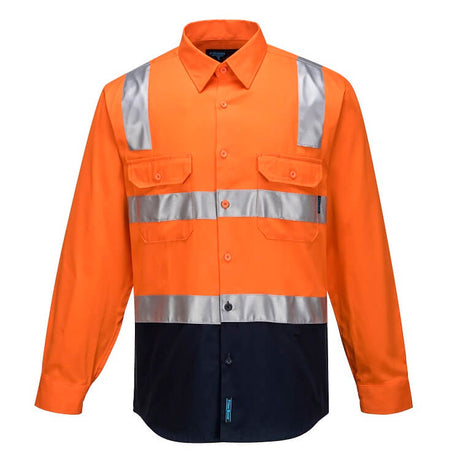 MS101 Hi-Vis Regular Weight Shirt with Tape Over Shoulder - dixiesworkwear