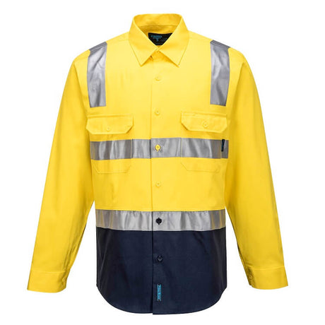 MS101 Hi-Vis Regular Weight Shirt with Tape Over Shoulder - dixiesworkwear