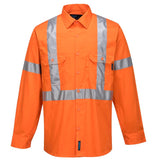 MX301 Lightweight Cotton Long Sleeve Shirt with Cross Back Tape - dixiesworkwear