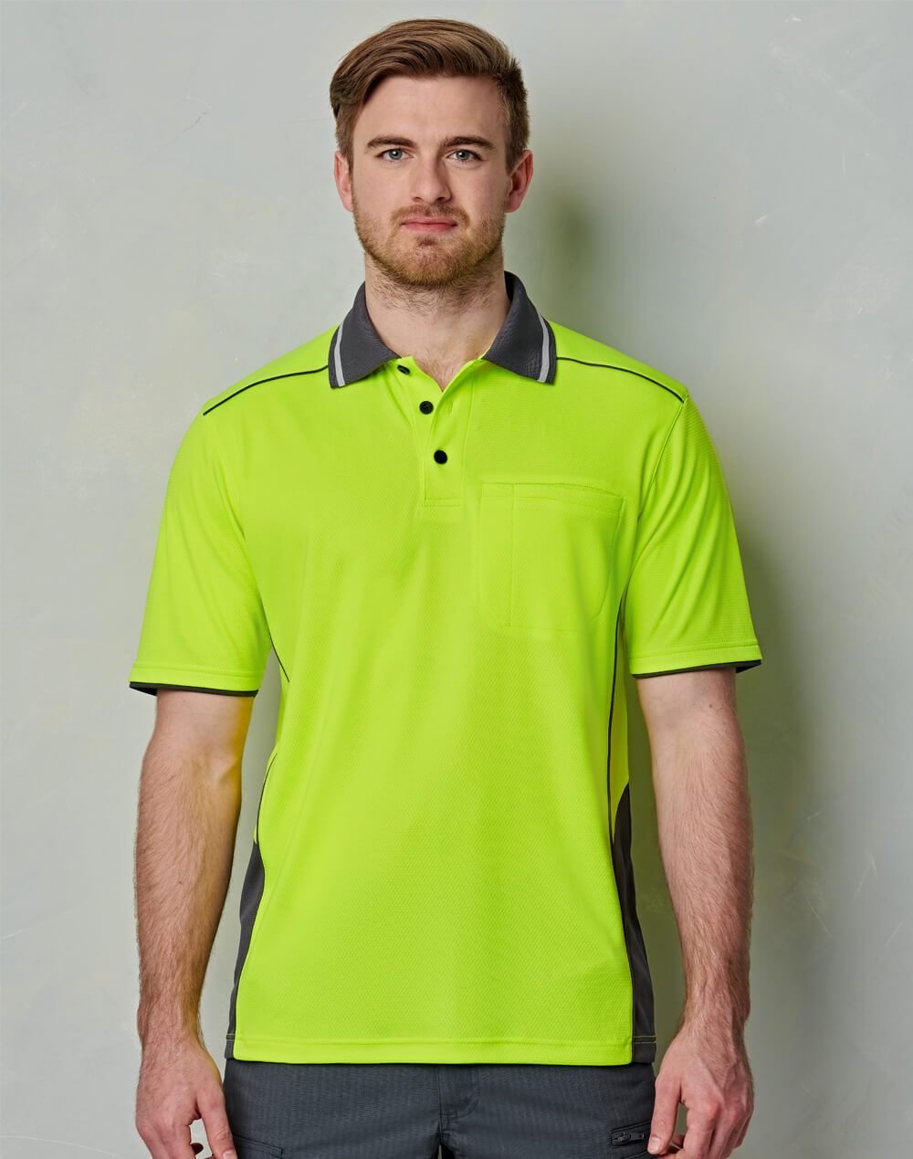 SW79 Unisex Hi-Vis Bamboo Charcoal Vented Polo