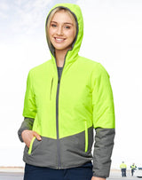 SW80 Unisex Hi Vis Modern Styling Hooded Puffer