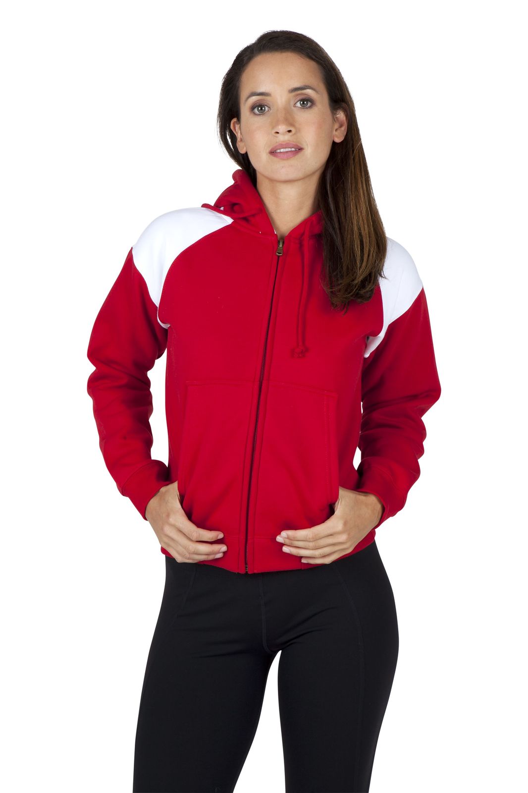 FZ33UN Bondi Ladies/Juniors Shoulder Contrast Zip Hoodie