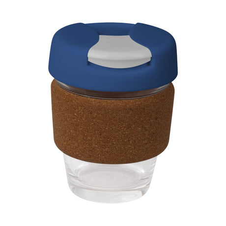 Karma Glass Kup Cork Band Plastic Lid 235ml - Printed