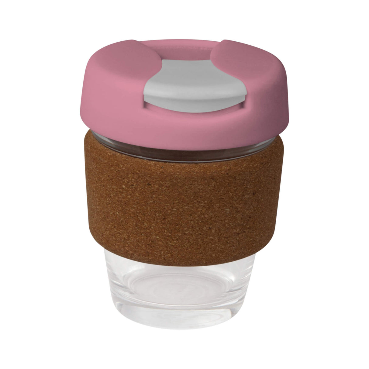 Karma Glass Kup Cork Band Plastic Lid 235ml - Printed