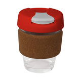 Karma Glass Kup Cork Band Plastic Lid 235ml - Printed