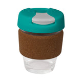 Karma Glass Kup Cork Band Plastic Lid 235ml - Printed