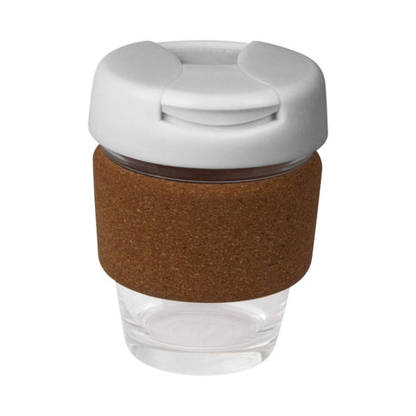 Karma Glass Kup Cork Band Plastic Lid 235ml - Printed