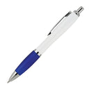 Kara Rubberised Grip White Barrel Pen - Printed